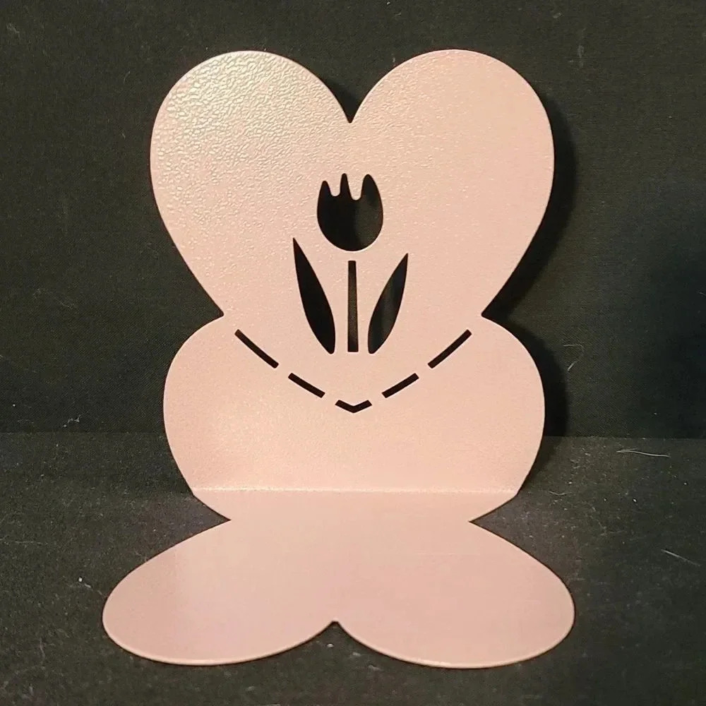 Book end tulip metal pink